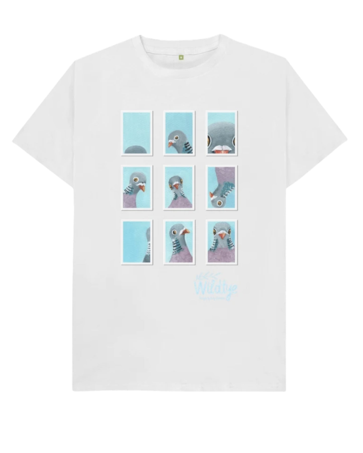 Kids Pigeon Passport Photos White Organic Cotton Tee