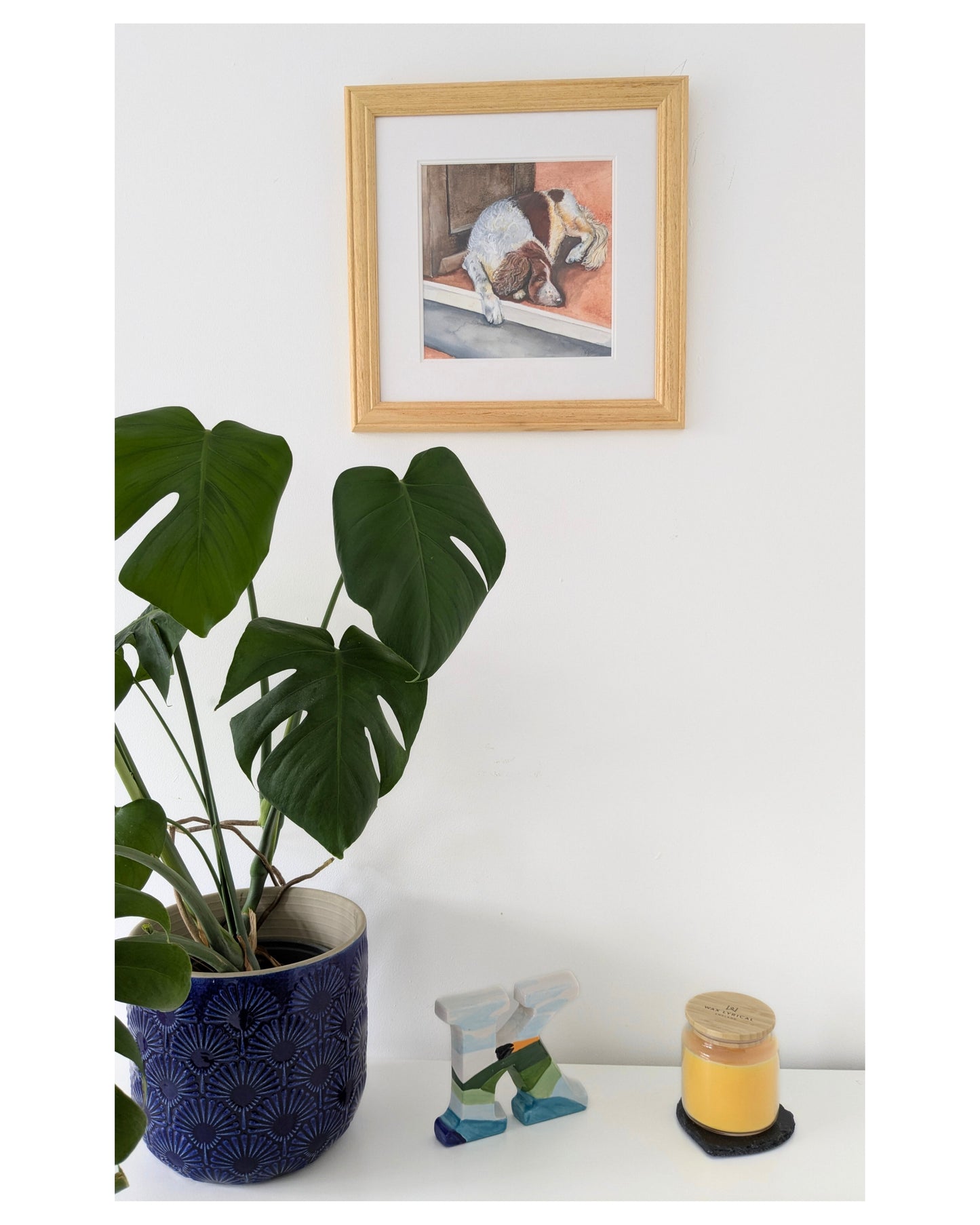 "Dreaming of Provence" Spaniel Dog Watercolour (Framed)