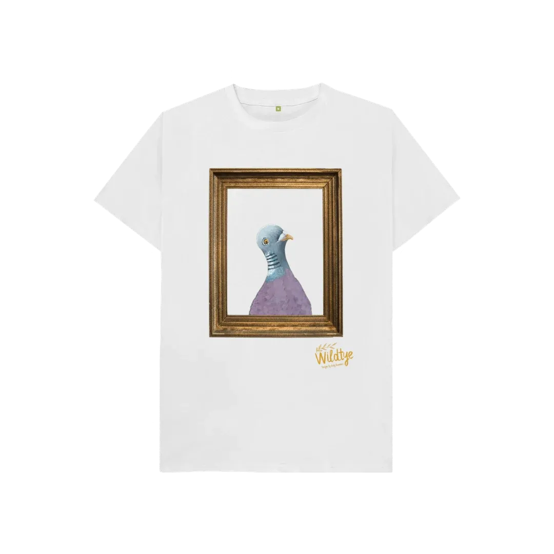 Kids Pigeon Portrait Gallery White Organic Cotton Tee