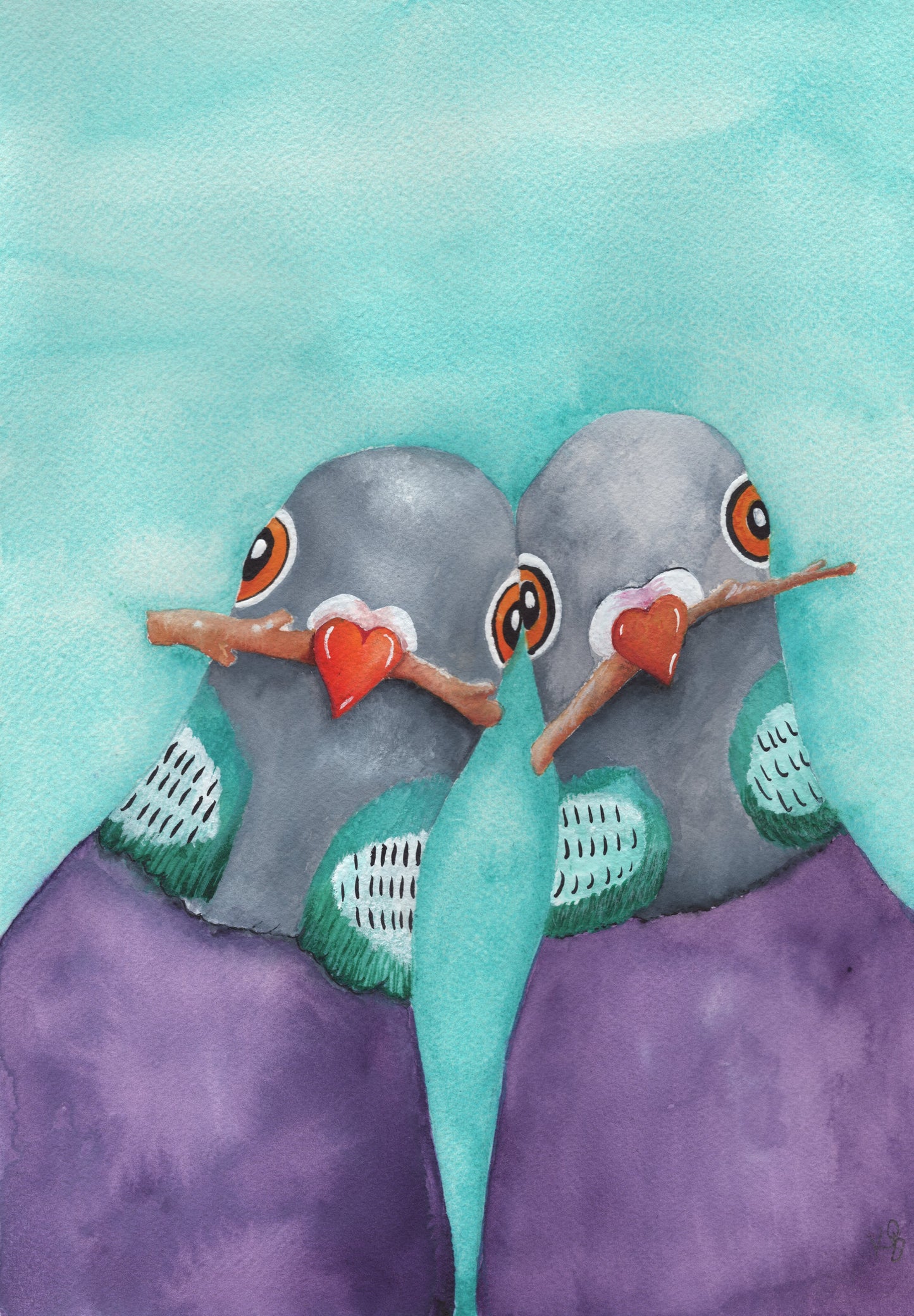 "Nesting Season" Signed Archival Print (Pigeon)
