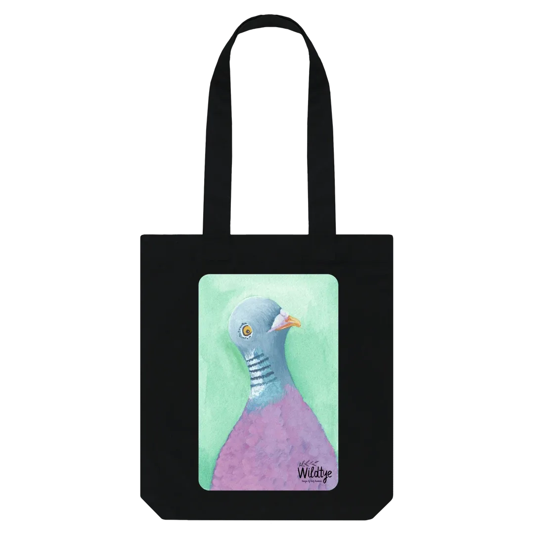 Pigeon Snapshot Tote Bag (Black)