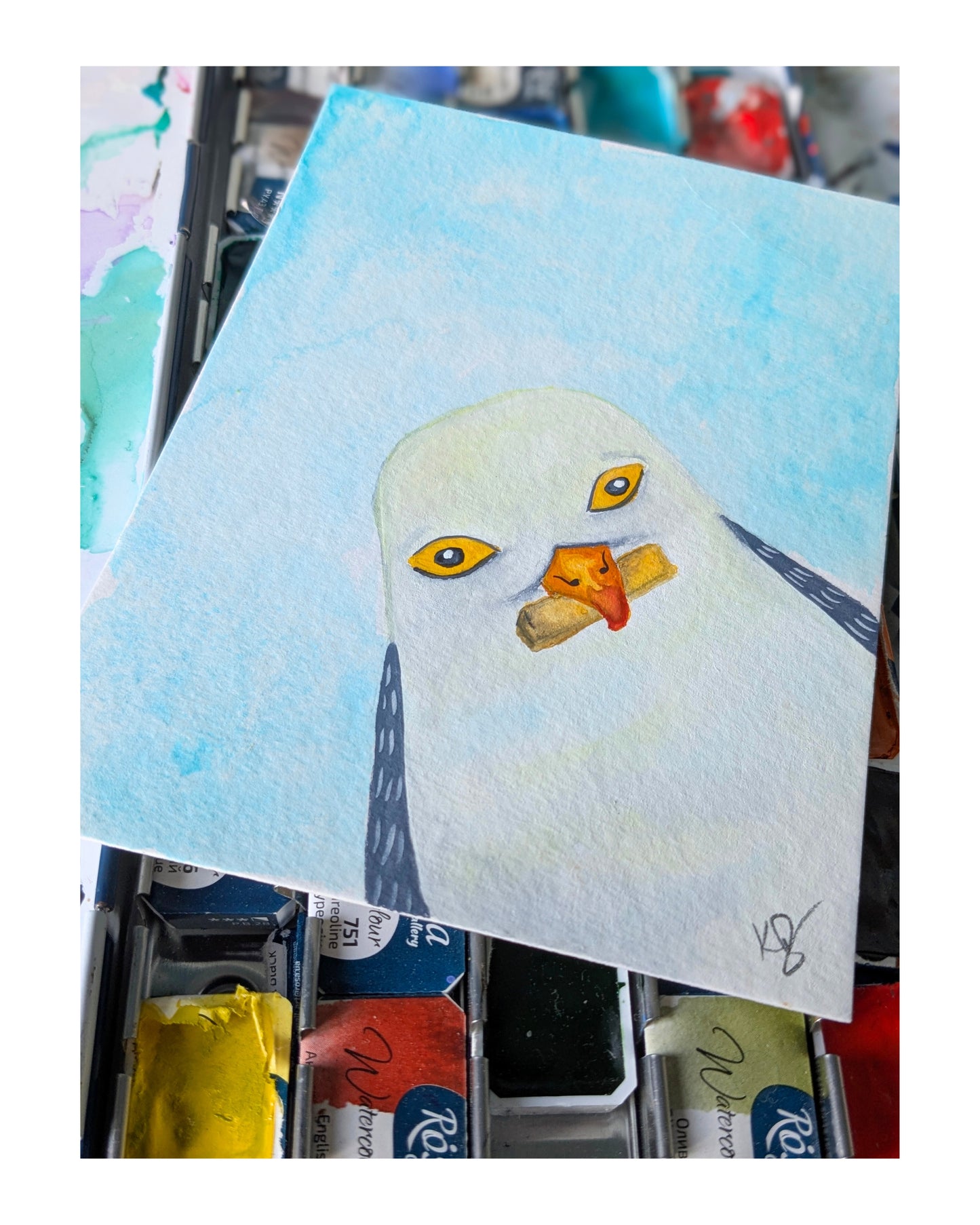 Edna Gull "Snapshot" Original Illustration Postcard